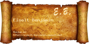 Eiselt Benjámin névjegykártya